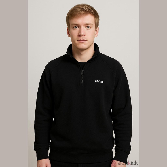 Adidas Black & White XL Quarter-Zip Sweatshirt - Picture 1 of 9